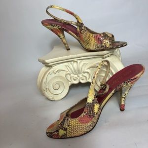 Kate Spade Colorful Snakeskin Strappy Heels